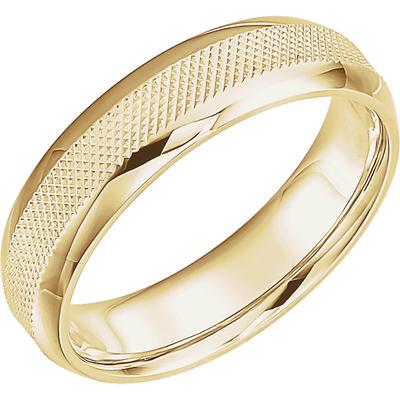 14k White Gold Wedding Band with Knurled Pattern
