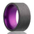 Men's carbon fiber wedding ring with purple inlay