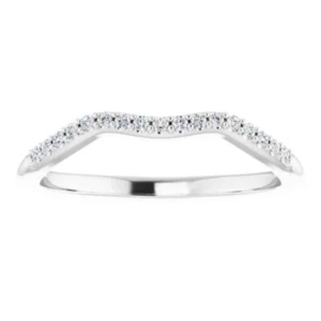 women's 14k white gold contour wedding ring