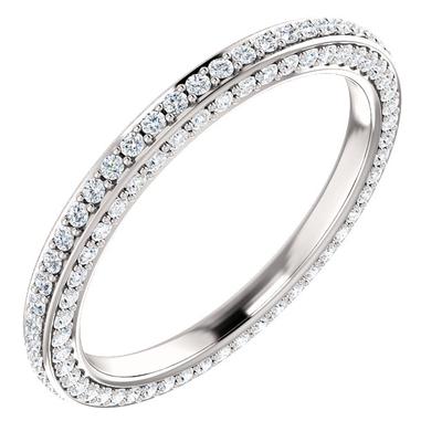 Diamond Wedding Ring | 14k White Gold Eternity Band