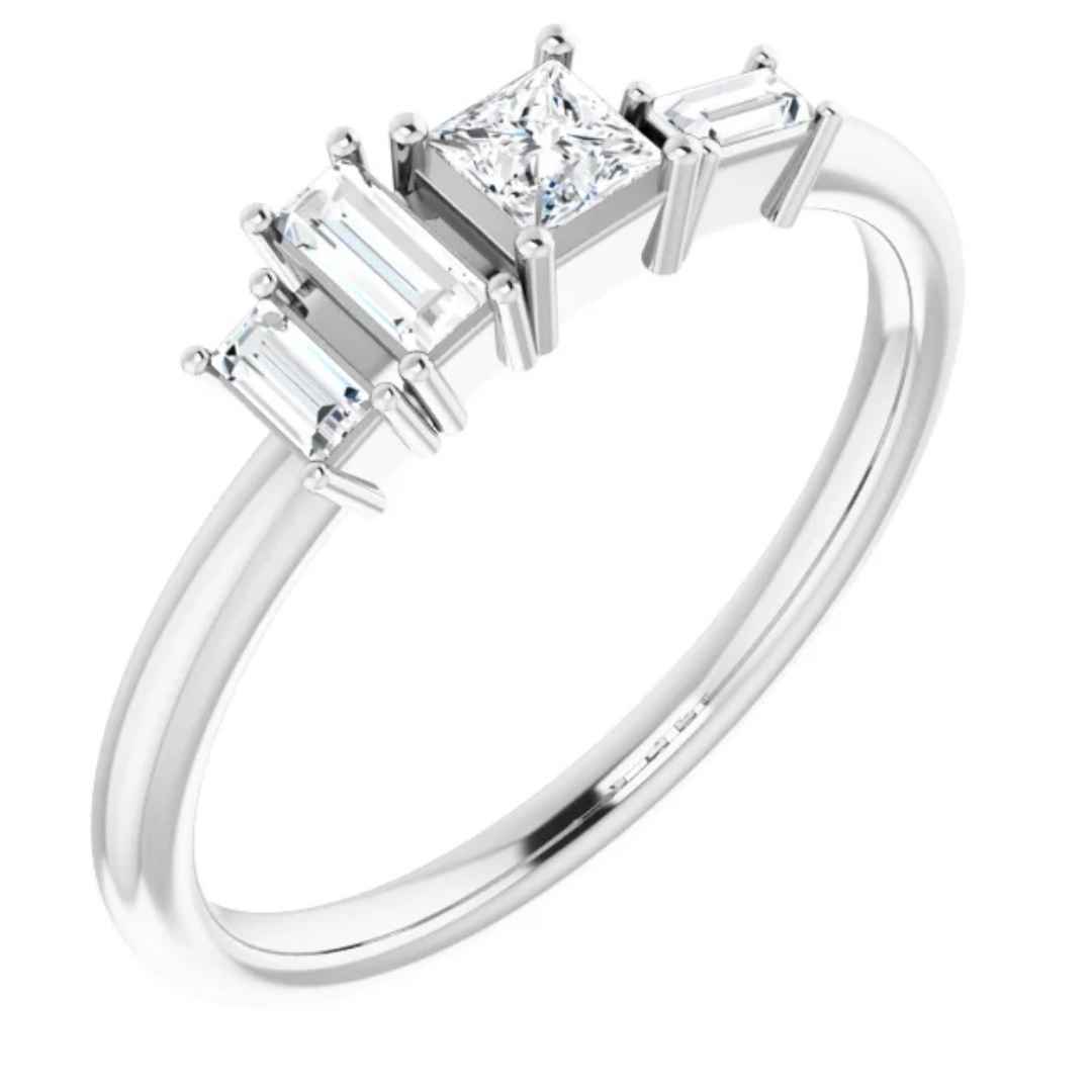 Women's 14k white gold diamond stackable ring