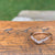 Women's 14K white gold "V" shape diamond wedding ring