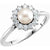 14K white gold pearl engagement ring