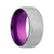 Men's beveled edge cobalt with purple inlay wedding ring 