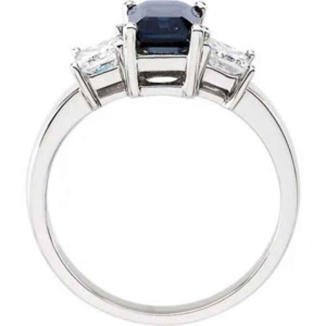 Women's 14K white gold blue sapphire wedding ring