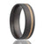 Men's zirconium wedding ring with 14K rose gold inlay