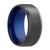 Men's black zirconium with blue inlay ring