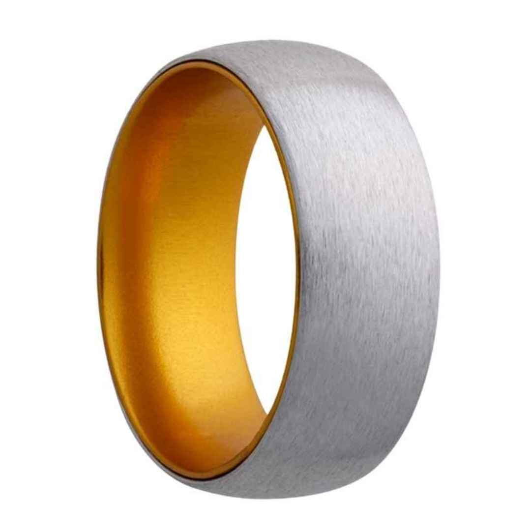 Men's cobalt wedding ring with gold inlay