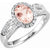 Women's 14K white gold oval morganite engagement ring