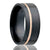 Black Zirconium Wedding Ring Rose Gold Inlay