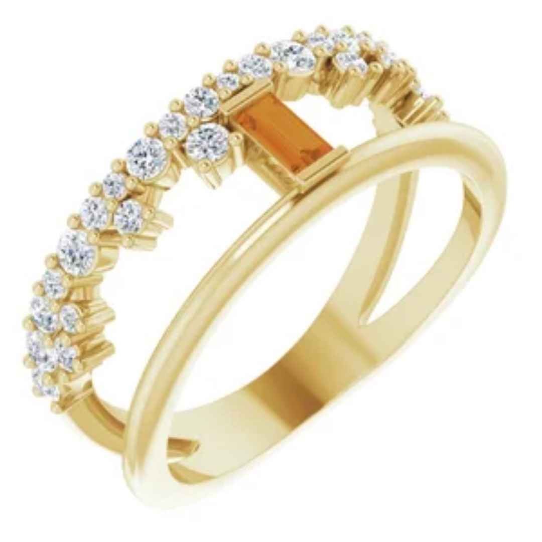 Women's 14K Yellow Gold Diamond Ring