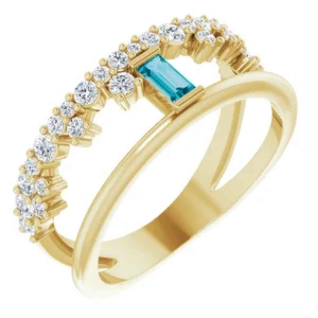 Women's 14K Yellow Gold Diamond Ring