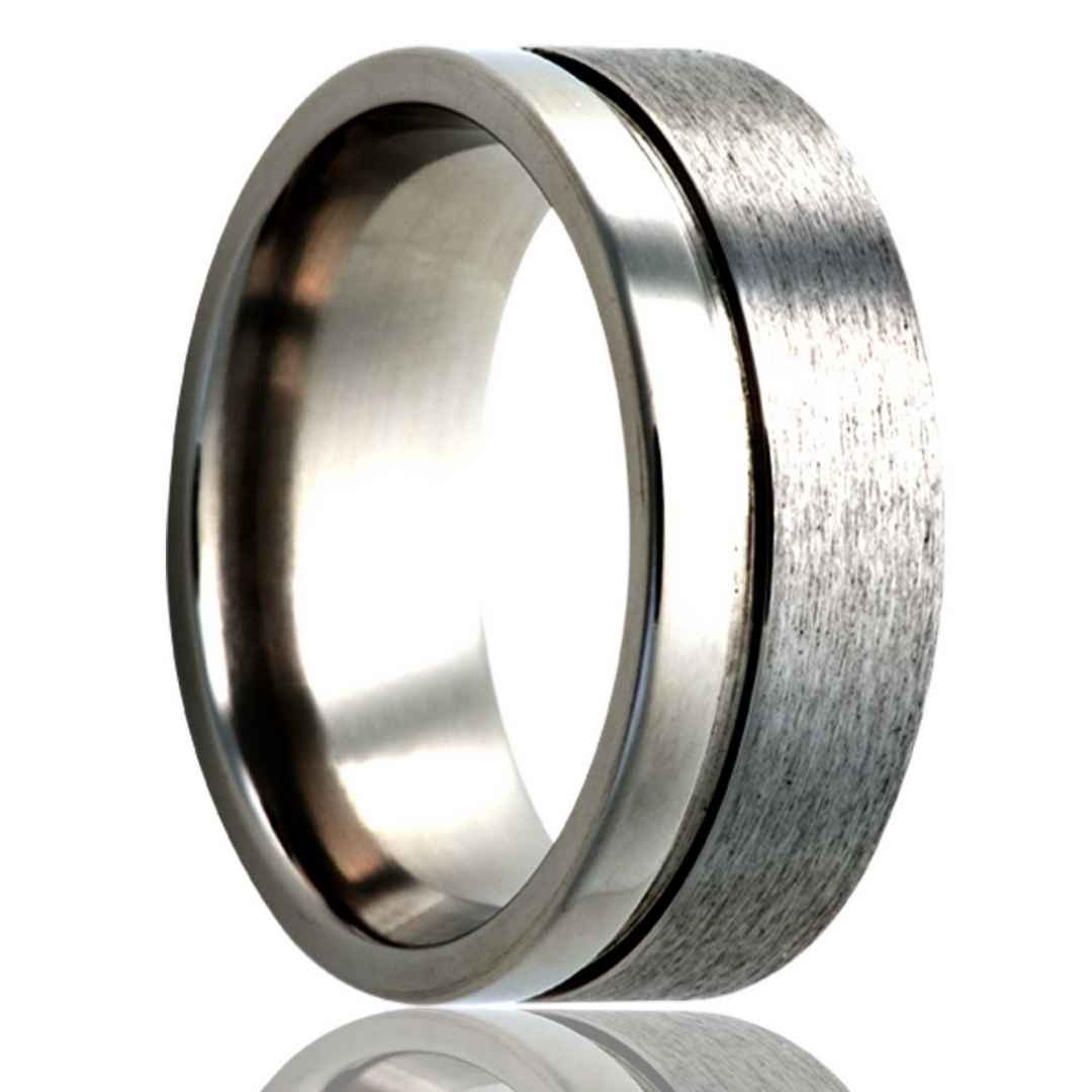 Men's titanium wedding ring 