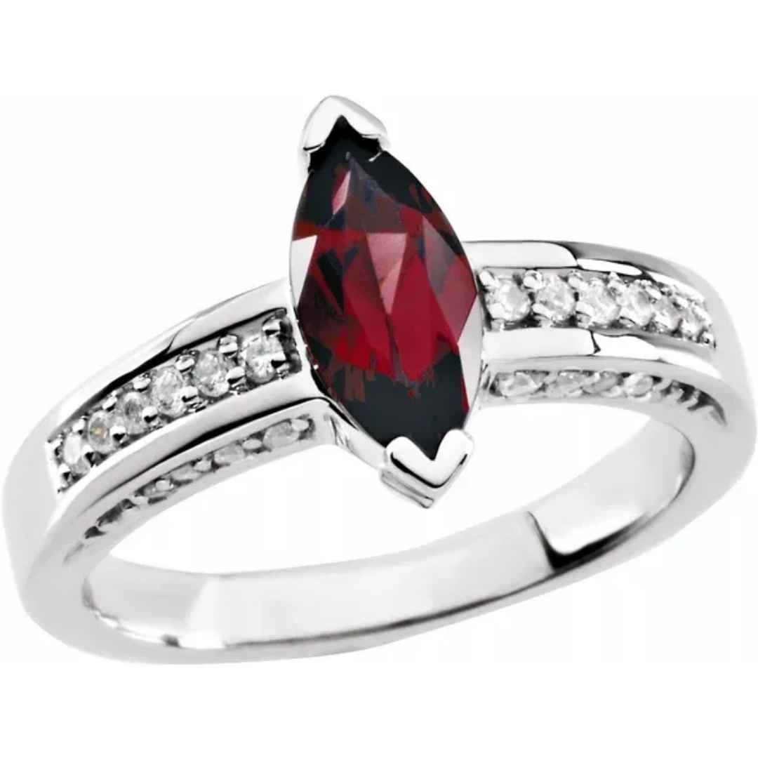 Women's Garnet Engagement Ring