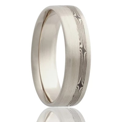 Women's Wedding Ring with Mokume Inlay