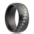 Men's Black Zirconium Ring with Baseball Stitch Pattern