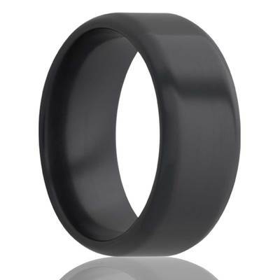 Men's Black Wedding Ring Black Zirconium