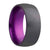 Men's zirconium wedding ring with purple sleeve & beveled edges