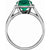 Women's 14K white gold emerald engagement ring with 10 x 8 mm stone