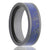 Men's black ceramic wedding ring with blue lapis inlay 