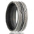 Men's Zirconium Wedding Ring with Damascus Steel Overlay